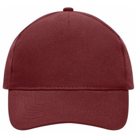 James & Nicholson - 5 Panel Cap heavy Cotton MB092, burgunder-rot, Einheitsgröße