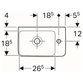 Geberit - Renova Compact Handwaschbecken, verk. Ausladung
