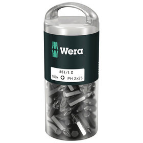 Wera® - Bit für Kreuzschlitz Philips® 851/1 Z DIY, PH 2 x 25mm, 100-er Pack