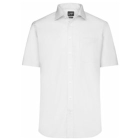 James & Nicholson - Kurzarm Herrenhemd Micro-Twill JN684, weiß, Größe 4XL