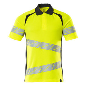 MASCOT® - Polo-Shirt ACCELERATE SAFE, hi-vis Gelb/Schwarzblau, Größe XL-ONE