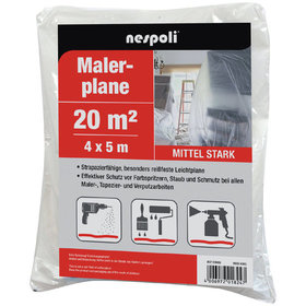 Nespoli - Maler-Abdeckfolie 4x5m transluzent mittelstark, 25µm, LDPE Regenerat