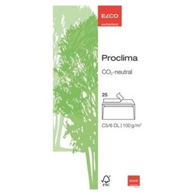 ELCO - Briefumschläge Proklima, DL, C5/6, hk, o.F., 100g, weiß, Pck=25St, 74262.20