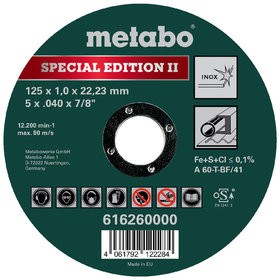 metabo® - Special Edition II 125 x 1,0 x 22,23 mm, Inox, Trennscheibe, gerade Ausführung (616260000)