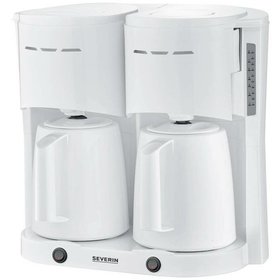 SEVERIN - Doppel-Kaffeemaschine 2x8 Tassen 2 Thermokannen, Auto-off, weiß